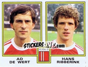 Sticker Ad de Wert / Hans Ribberink - Voetbal 1980-1981 - Panini