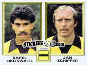 Sticker Karel Liklikwatil / Jan Schipper - Voetbal 1980-1981 n. 420 - Panini