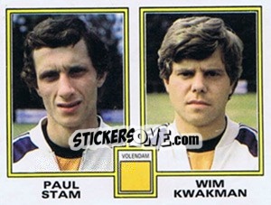 Sticker Paul Stam / Wim Kwakman - Voetbal 1980-1981 n. 441 - Panini