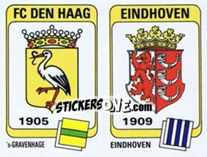 Sticker Badge FC Den Haag / Badge Eindhoven - Voetbal 1983-1984 n. 313 - Panini
