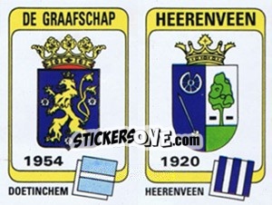 Cromo Badge De Graafschap / Badge Heerenveen - Voetbal 1983-1984 - Panini