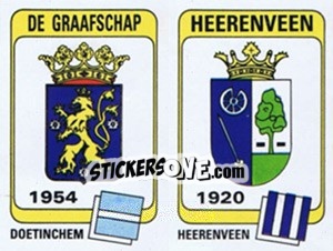 Sticker Badge De Graafschap / Badge Heerenveen - Voetbal 1983-1984 n. 316 - Panini