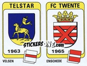 Cromo Badge Telstar / Badge FC Twente - Voetbal 1983-1984 - Panini