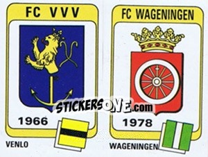 Sticker Badge VVV / Badge FC Wageningen - Voetbal 1983-1984 n. 335 - Panini