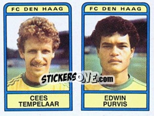 Sticker Cees Tempelaar / Edwin Purvis - Voetbal 1983-1984 - Panini