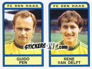 Sticker Guido Pen / Rene van Delft - Voetbal 1983-1984 n. 346 - Panini