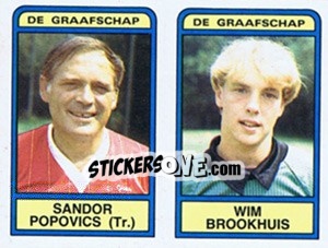 Sticker Sandor Popovics / Wim Brookhuis - Voetbal 1983-1984 - Panini