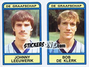 Sticker Johnny Leeuwerik / Bob de Klerk - Voetbal 1983-1984 - Panini