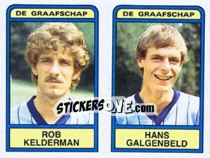 Sticker Rob Kelderman / Hans Galgenbeld - Voetbal 1983-1984 - Panini