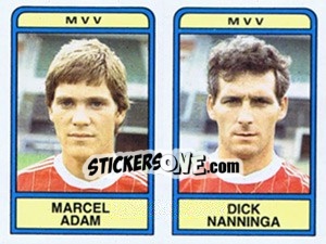 Sticker Marcel Adam / Dick Nanninga - Voetbal 1983-1984 n. 377 - Panini