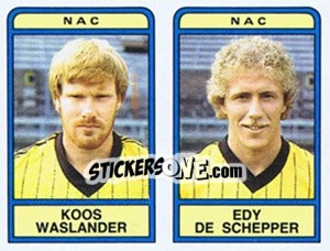 Sticker Koos Waslander / Edy de Schepper - Voetbal 1983-1984 - Panini