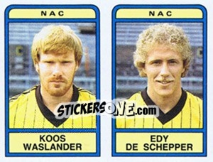 Sticker Koos Waslander / Edy de Schepper - Voetbal 1983-1984 n. 383 - Panini