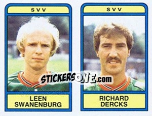 Sticker Leen Swanenburg / Richard Dercks - Voetbal 1983-1984 n. 402 - Panini