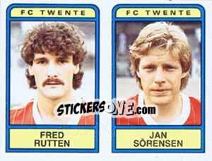 Sticker Fred Rutten / Jan Sorensen - Voetbal 1983-1984 - Panini