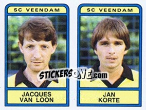 Sticker Jacques van Loon / Jan Korte - Voetbal 1983-1984 n. 418 - Panini