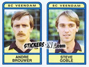 Sticker Andre Brouwer / Steve Goble - Voetbal 1983-1984 - Panini
