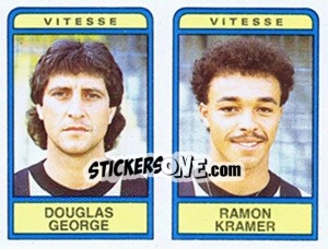 Sticker Douglas George / Ramon Kramer - Voetbal 1983-1984 n. 422 - Panini