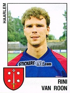 Sticker Rini van Roon - Voetbal 1988-1989 - Panini