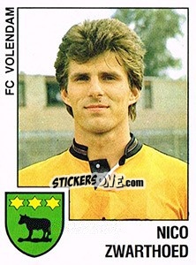 Sticker Nico Zwarthoed - Voetbal 1988-1989 - Panini