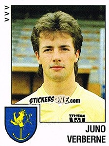 Sticker Juno Verberne - Voetbal 1988-1989 - Panini