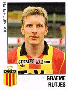 Sticker Graeme Rutjes (KV Mechelen) - Voetbal 1988-1989 - Panini