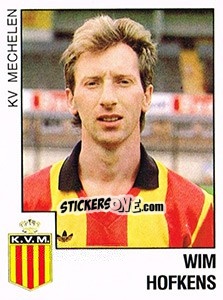 Sticker Wim Hofkens (KV Mechelen) - Voetbal 1988-1989 - Panini