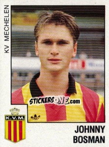 Sticker Johnny Bosman (KV Mechelen) - Voetbal 1988-1989 n. 379 - Panini