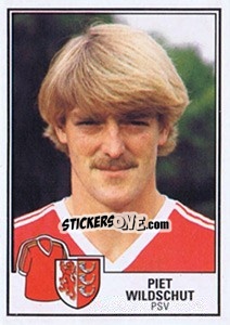 Sticker Piet Wildschut - Voetbal 1984-1985 - Panini