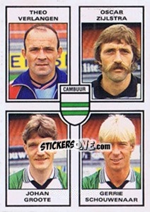 Sticker Theo Verlangen / Oscar Zijlstra / Johan Groots / Gerrie Schouwenaar - Voetbal 1984-1985 n. 344 - Panini