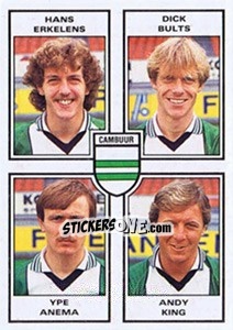 Sticker Hans Erkelens / Dick Bults / Ype Anema / Andy King - Voetbal 1984-1985 - Panini