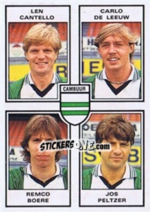 Sticker Len Cantello / Carlo de Leeuw / Remco Boere / Jos Peltzer - Voetbal 1984-1985 n. 347 - Panini