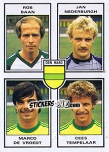 Cromo Rob Baan / Jan Nederburgh / Marco de Vroedt / Cees Tempelaar - Voetbal 1984-1985 - Panini