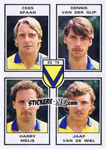 Sticker Cees Span / Dennis van der Gijp / Harry Mells / Jaap van de Wiel - Voetbal 1984-1985 n. 357 - Panini