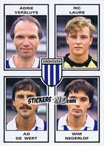 Sticker Adrie Versluys / Ric Laurs / Ad de Wert / Wim Nederlof - Voetbal 1984-1985 - Panini