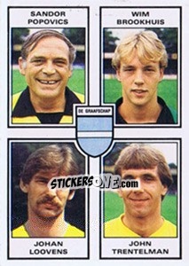 Sticker Sandor Popovics / Wim Brookhuis / Johan Loovens / John Trentelman - Voetbal 1984-1985 - Panini
