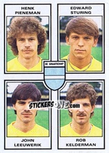 Sticker Henk Pieneman / Edward Sturing / John Leeuwerik / Cor Pietsman - Voetbal 1984-1985 n. 366 - Panini