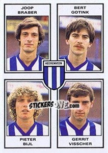 Sticker Joop Braber / Bert Gotink / Peter Bijl / Gerrit Visscher - Voetbal 1984-1985 - Panini