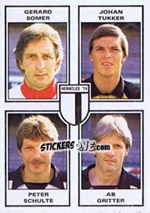 Sticker Gerard Somer / Johan Tukker / Peter Schulte / Ab Gritter - Voetbal 1984-1985 n. 379 - Panini
