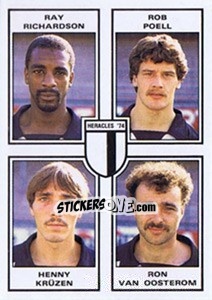 Sticker Ray Richardson / Rob Poell / Henny Kruzen / Ron van Oosterom - Voetbal 1984-1985 - Panini
