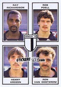 Sticker Ray Richardson / Rob Poell / Henny Kruzen / Ron van Oosterom - Voetbal 1984-1985 n. 381 - Panini