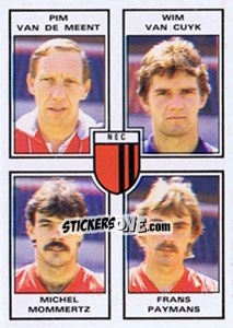 Sticker Pim van de Meent / Wim van Cuyk / Michel Mommertz / Frans Paymans - Voetbal 1984-1985 n. 384 - Panini