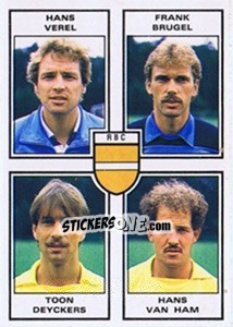 Sticker Hans Verel / Frank Brugel / Toon Deyckers / Hans van Ham - Voetbal 1984-1985 n. 389 - Panini