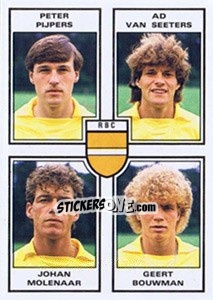 Cromo Peter Pijpers / Ad van Seeters / Johan Molenaar / Geert Bouwman - Voetbal 1984-1985 - Panini