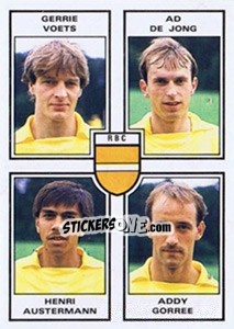 Sticker Gerrie Voets / Ad de Jong / Henk Austermann / Addie Gorree - Voetbal 1984-1985 - Panini