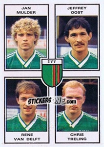 Sticker Jan Mulder / Jeffrey Oost / Rene van Delft / Chris Treling - Voetbal 1984-1985 - Panini