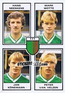 Sticker Hans Neeskens / Mark Wotte / Jan Koneman / Peter van Velzen - Voetbal 1984-1985 n. 402 - Panini