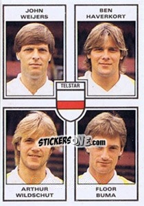 Sticker John Weijers / Ben Haverkort / Arthur Wildschut / Floor Buma - Voetbal 1984-1985 n. 407 - Panini