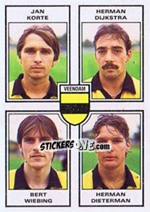 Sticker Jan Korte / Herman Dijkstra / Bert Wiering / Herman Dieterman - Voetbal 1984-1985 n. 412 - Panini
