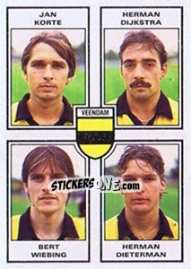 Sticker Jan Korte / Herman Dijkstra / Bert Wiering / Herman Dieterman - Voetbal 1984-1985 - Panini