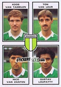 Sticker Koos van Tamelen / Johan Leur / Nico van Zanten / Gustav Loupatty - Voetbal 1984-1985 - Panini